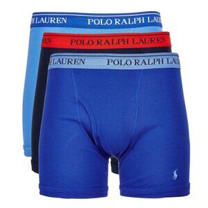 Polo Ralph Lauren Three Pack Stretch Classic Cotton Boxer Briefs Blue Navy Light